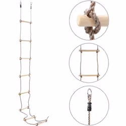 Questa scala di corda a 4 lati con 8 gradini fornirà il massimo del divertimento ai vostri bambini! Con struttura in legno ma ...