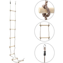 vidaXL Scala di Corda per Bambini 290 cm in Legno