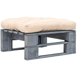 Ottomana da Giardino in Pallet con Cuscino Sabbia Legno Grigio Vidaxl 76651
