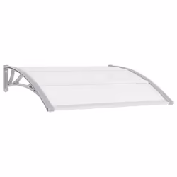 vidaXL Pensilina per Porta Grigia 120x100 cm in PC - Vista aggiuntiva 2