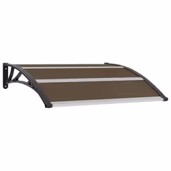 vidaXL Pensilina per Porta Nera 120x100 cm in PC - Vista aggiuntiva 2