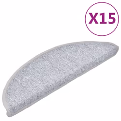 Tappetini per Scale 15 pz Grigio Chiaro 56x17x3 cmcod mxl 97102 - Vista aggiuntiva 2