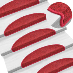 Vidaxl - Tappetini per Scale 15 pz Rosso Bordò 56x17x3 cm