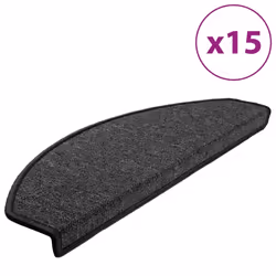 vidaXL Tappetini per scale 15 pz 65x24x4 cm Antracite Semicircolari Grandi - Vista aggiuntiva 2