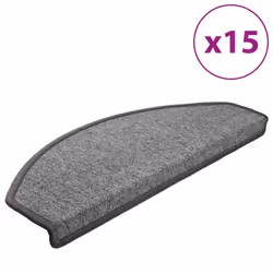 vidaXL Tappetini per scale 15 pz 65x24x4 cm Grigio scuro Semicircolari Grandi - Vista aggiuntiva 2