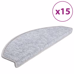 Tappetini per Scale 15 pz Grigio Chiaro 65x24x4 cmcod mxl 97267 - Vista aggiuntiva 2