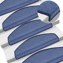 15 pz Tappetini per Scale, Tappeti Antiscivolo per Scale Interne per Bambini Blu 65x24x4 cm vidaXL