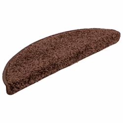 vidaXL Tappetini per scale 15 pz 56x17x3 cm Marrone Semicircolari - Vista aggiuntiva 3