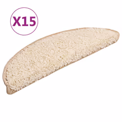 vidaXL Tappetini per scale 15 pz 56x17x3 cm Crema Semicircolari - Vista aggiuntiva 2