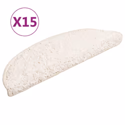 vidaXL Tappetini per scale 15 pz 56x17x3 cm Bianco Semicircolari - Vista aggiuntiva 2