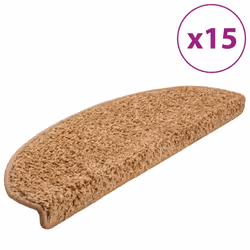 vidaXL Tappetini per scale 15 pz 65x21x4 cm Beige Semicircolari Grandi - Vista aggiuntiva 2