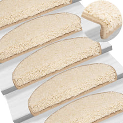 vidaXL Tappetini per scale 15 pz 65x21x4 cm Crema Semicircolari Grandi