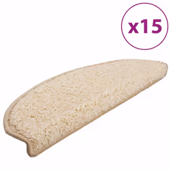 vidaXL Tappetini per scale 15 pz 65x21x4 cm Crema Semicircolari Grandi - Vista aggiuntiva 2