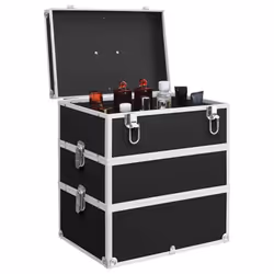 Valigia per Cosmetici 37x24x40 cm Nera in Alluminio cod mxl 128512 - Vista aggiuntiva 2