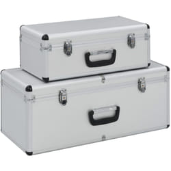 Valigette 2 pz in Alluminio Argento vidaXL67713