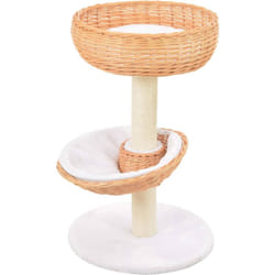 Albero per Gatti con Tiragraffi in Legno di Salice Naturale Vidaxl