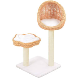 Tiragraffi per gatti, Albero per Gatti con Tiragraffi in Legno di Salice Naturale Vidaxl