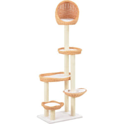 Tiragraffi per gatti, Albero per Gatti con Tiragraffi in Legno di Salice Naturale Vidaxl