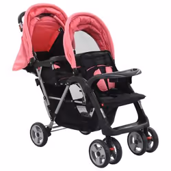 VidaXL 10157 carrozzina Passeggino classico 2 seduta(e) Nero, Rosa