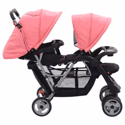 VidaXL 10157 carrozzina Passeggino classico 2 seduta(e) Nero, Rosa