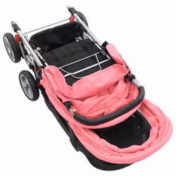 VidaXL 10157 carrozzina Passeggino classico 2 seduta(e) Nero, Rosa - Vista aggiuntiva 5