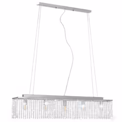 vidaXL Lampadario con Perle di Cristallo Argento 104 cm E14 - Vista aggiuntiva 3