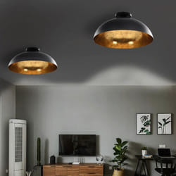 Lampadari 2 pz Nero e Oro Semi-Sferici E27 Vidaxl 92474