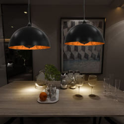 Vidaxl - Lampadari 2 pz Nero e Oro Semi-Sferici 40 cm E27 50457