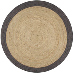 Tappeto Lavorato a Mano in Juta con Bordo Grigio Scuro 120 cm vidaXL 54867