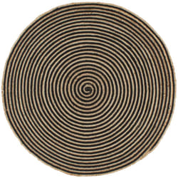 Vidaxl - Tappeto Lavorato a Mano in Juta Design a Spirale Nero 90 cm 37260