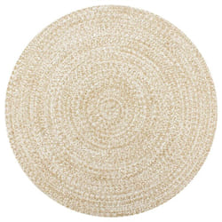 Vidaxl - Tappeto Artigianale in Juta Bianco e Naturale 120 cm 12732