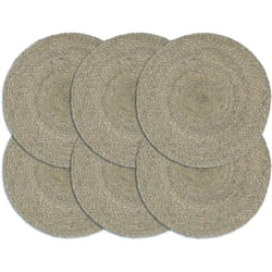 Vidaxl - Tovagliette 6 pz Grigio Neutro 38 cm Rotonde in Juta 56431