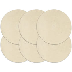 Vidaxl - Tovagliette 6 pz Naturale Neutro 38 cm Rotonde in Cotone 647409