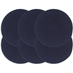 Vidaxl - Tovagliette 6 pz Blu Marino Neutro 38 cm Rotonde in Cotone