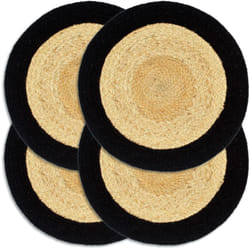 Vidaxl - Tovagliette 4 pz Naturale e Nero 38 cm in Juta e Cotone 78683