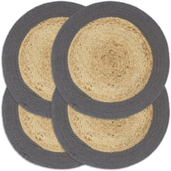 Vidaxl - Tovagliette 4 pz Naturale e Antracite 38 cm in Juta e Cotone 35220