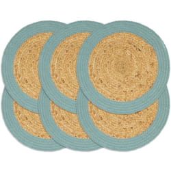Vidaxl - Tovagliette 6 pz Naturale e Verde 38 cm in Juta e Cotone 12451