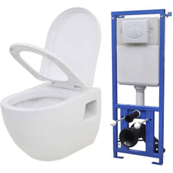 Wc a Muro con Sciacquone Nascosto in Ceramica Sanitari vari colori colore : bianco