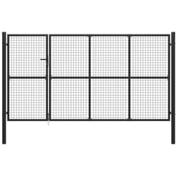 vidaXL Cancello di Recinzione in Acciaio 350x150 cm Antracite