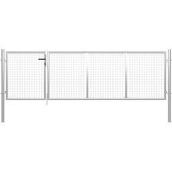 Vidaxl - Cancello per Giardino in Acciaio 350x75 cm Argento 1677