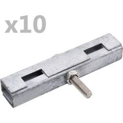 Set di Connettori per Griglie da Giardino 10 pz Argento Vidaxl 70575