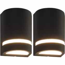 Questo set di eleganti lampade da parete per esterno a LED è caratterizzato da un design moderno. Realizzate in alluminio pre ...