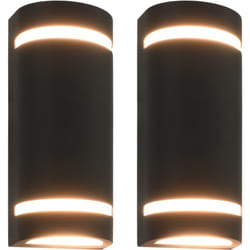 Vidaxl - Lampade da Parete da Esterno 2 pz 35 w Nere Semicircolari 28000