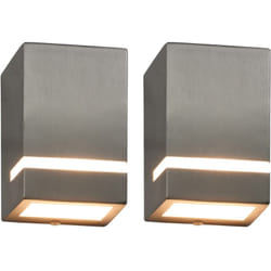 Vidaxl - Lampade da Parete da Esterno 2 pz 35 w Argento Rettangolari 90582