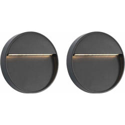 Lampade da Parete da Esterno a led 2 pz 3 w Nere Rotonde Vidaxl 33879