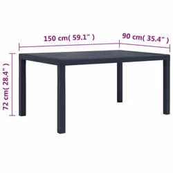 VidaXL 45605 tavolo da esterno Antracite - Vista aggiuntiva 5