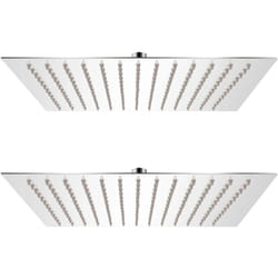 vidaXL Soffione per Doccia a Pioggia 2pz Acciaio Inossidabile 25x25 cm