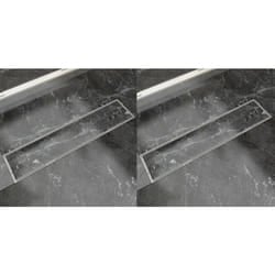 Scarico Doccia Lineare Set 2 pz Design Piastrella in Acciaio Inossidabile vari dimensioni dimensioni : 530 x 140 mm
