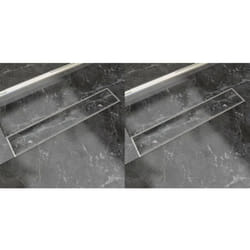 Scarico Doccia Lineare Set 2 pz Design Piastrella in Acciaio Inossidabile vari dimensioni dimensioni : 630 x 140 mm