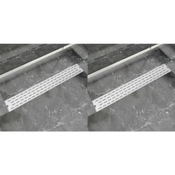 Scarico Doccia Lineare 2 pz 830x140 mm Acciaio Inossidabile Vidaxl 53890